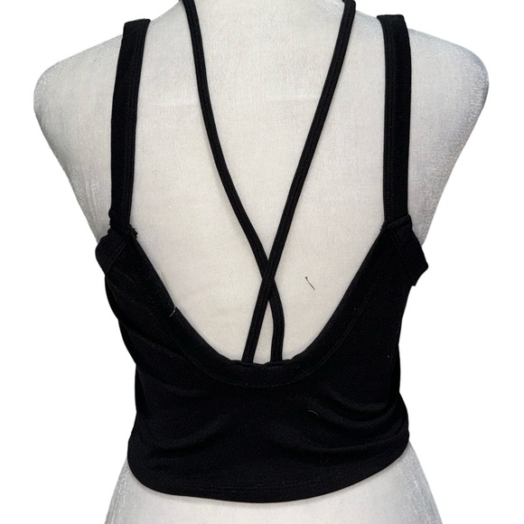 FREE PEOPLE MOVEMENT WOMEN’S WORKOUT TOP SIZE MED/LARGE IN BLACK CROPPED NWOT - Picture 4 of 4